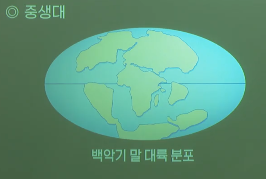 백악기 말 대륙 분포 백악기 말 대륙 분포